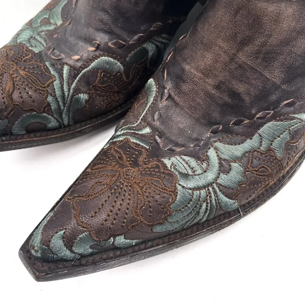 Old Gringo Erin Boots Brown Blue Leather Embroidered Western Cowboy Sz 9 - Picture 6 of 10